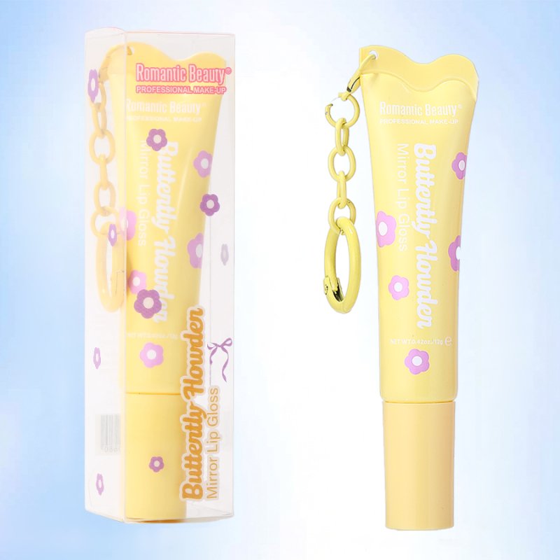 Жёлтый тюбик Buttertly Howder с брелоком и в упаковке