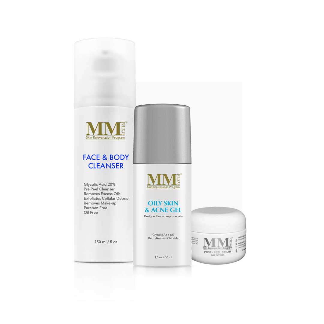 Наборы Ежедневный уход за проблемной кожей - MM Face & Body Cleanser 20% + MM Acne & Oily Skin Gel + MM Post Peel Cream for Normal Skin | DoctorProffi.ru