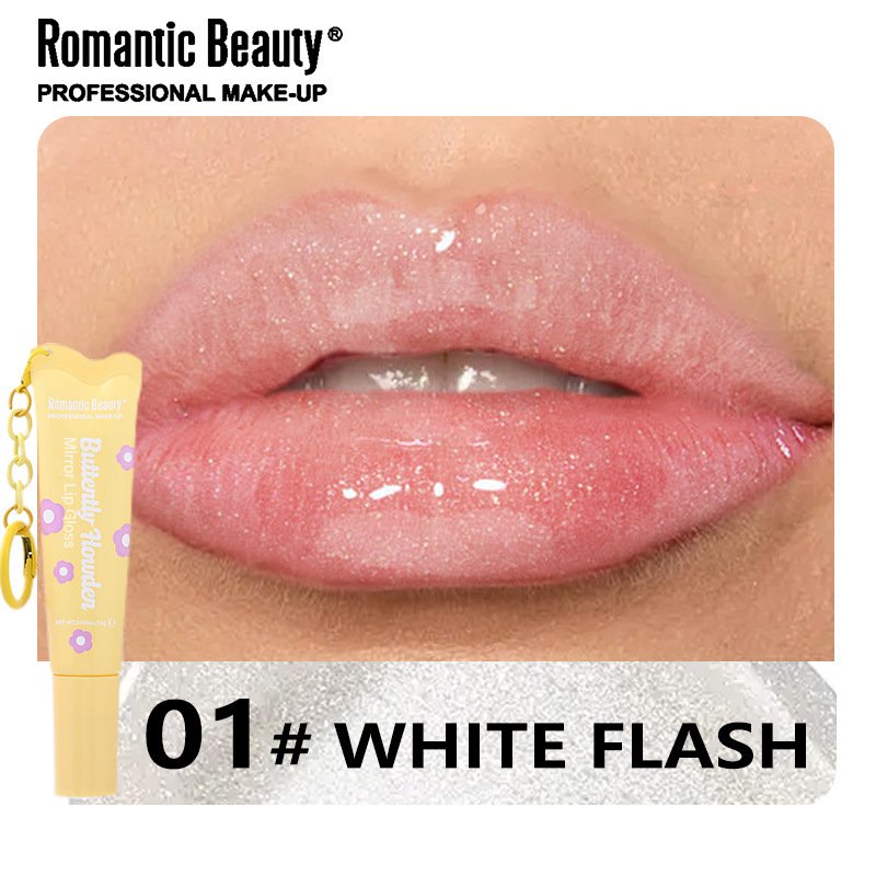 Romantic Beauty Buttertly Howder - Зеркальный блеск для губ с брелоком, 01 Телесный | DoctorProffi.ru